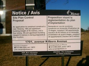 Site Plan Control Proposal sign
